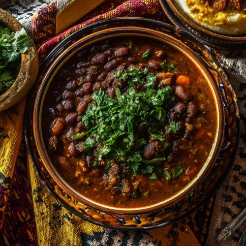 A serving of delicious frijoles puercos, a traditional Mexican dish.