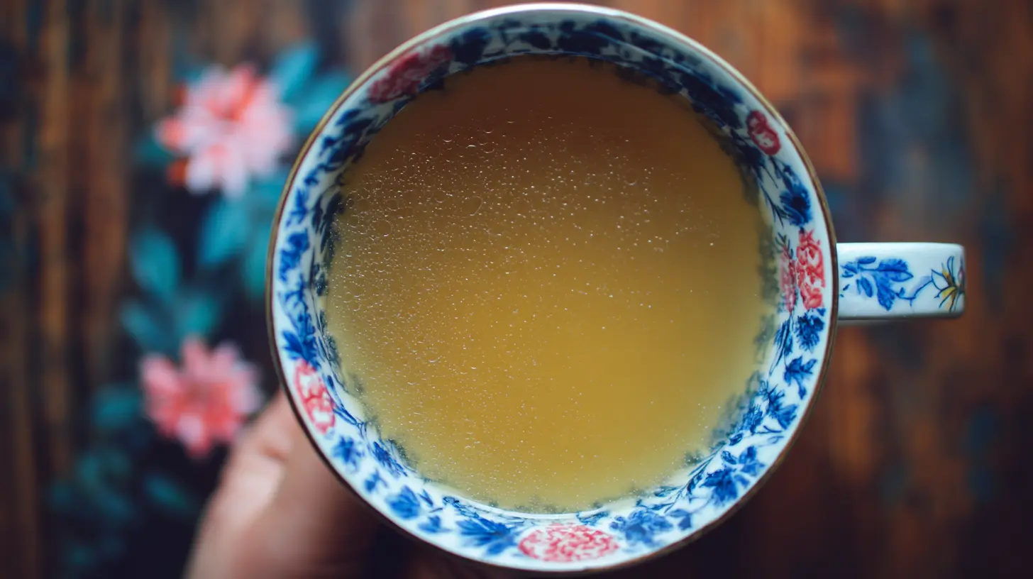 A steaming mug of nourishing bone broth, rich in nutrients.