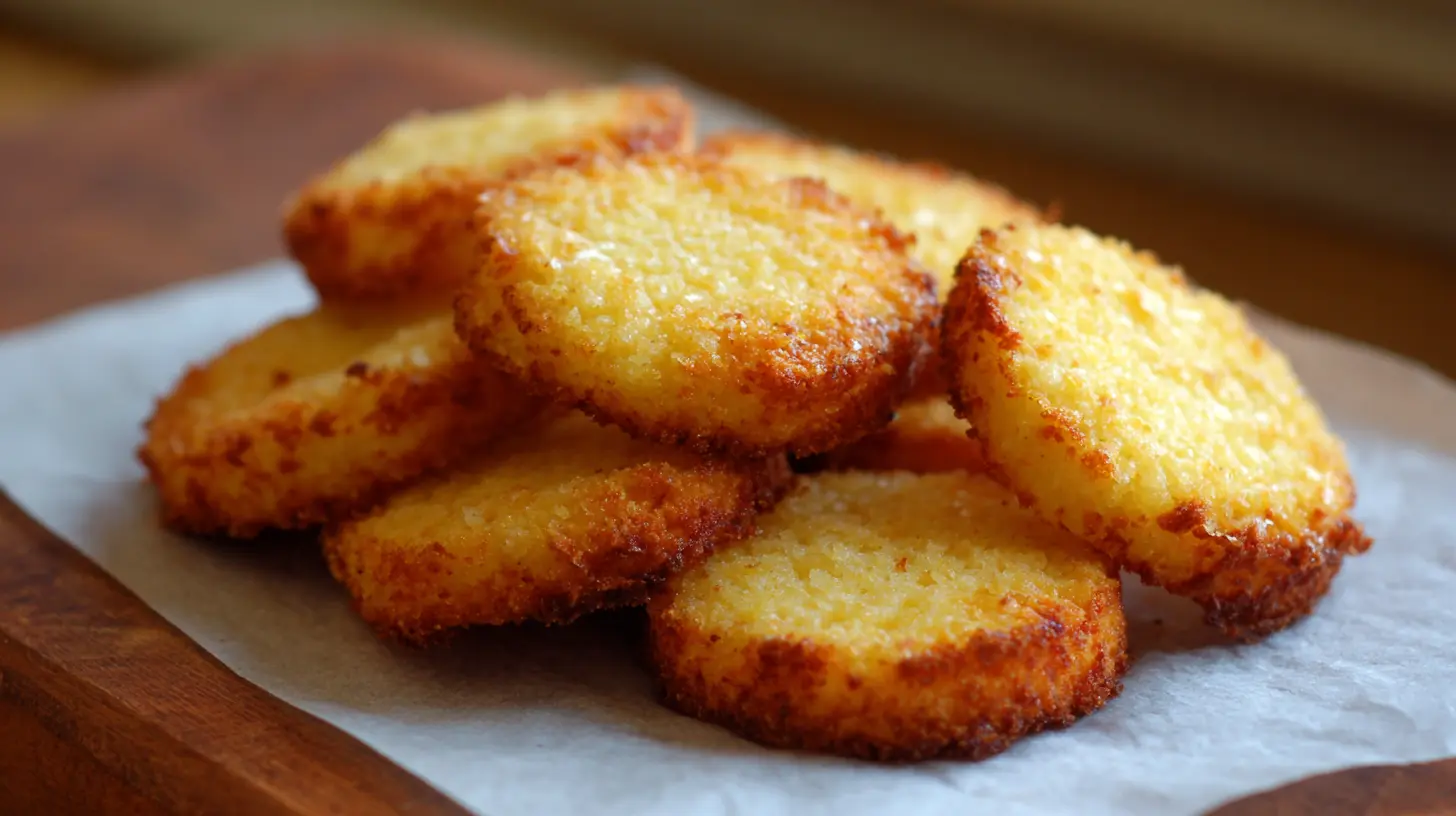 Freshly baked cornbread cookies arranged on a cooling rack, showing their golden-brown edges.