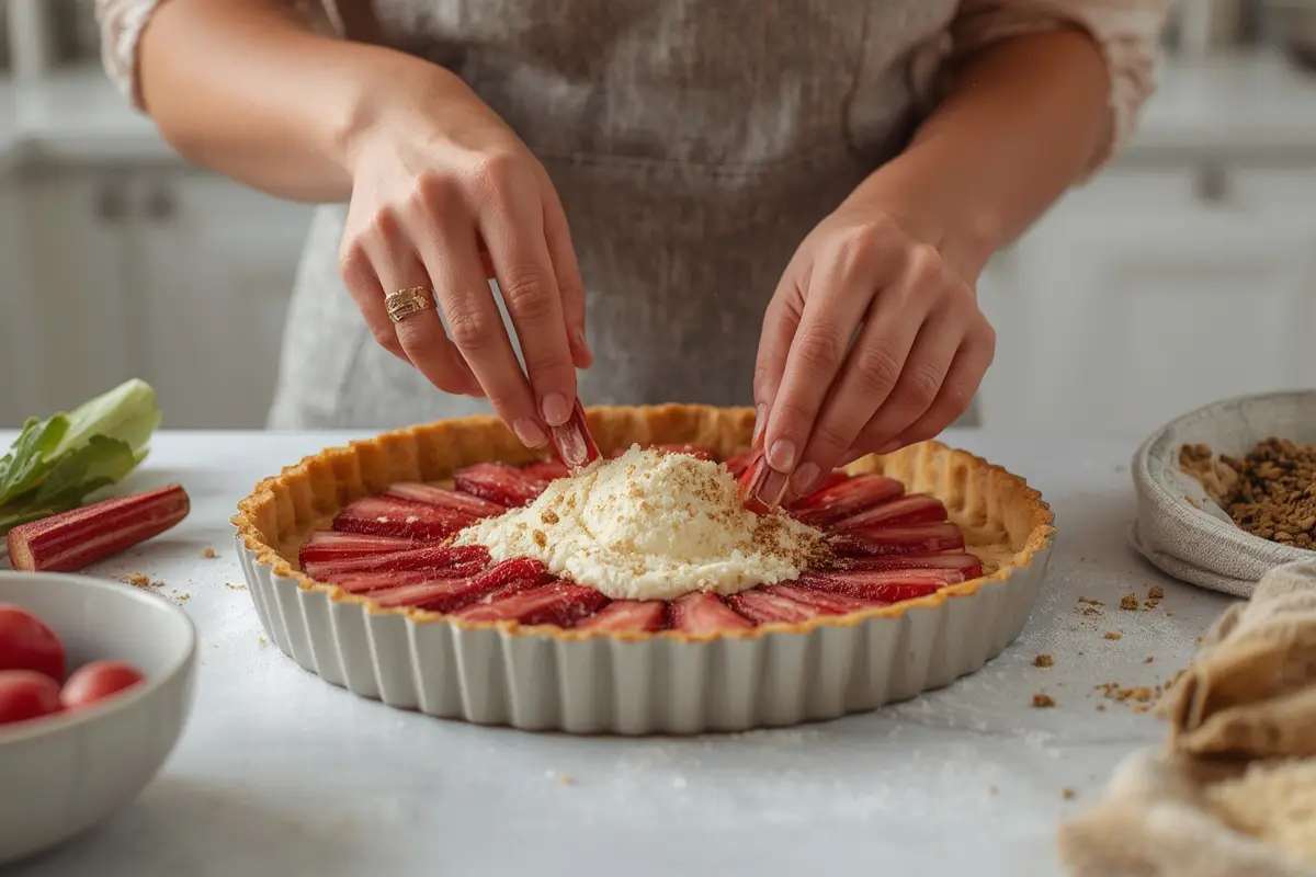 Baked rhubarb muffins
