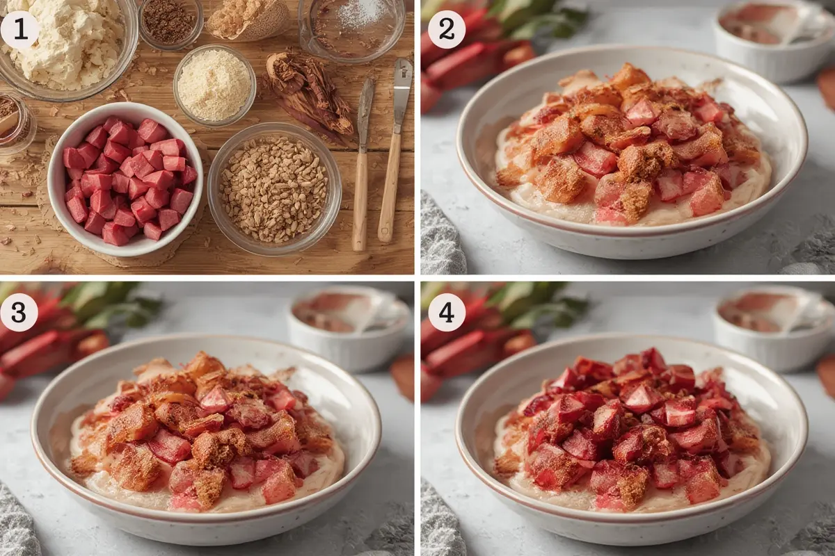 Rhubarb desserts preparation