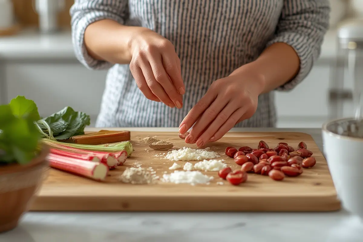 Rhubarb muffin texture comparison