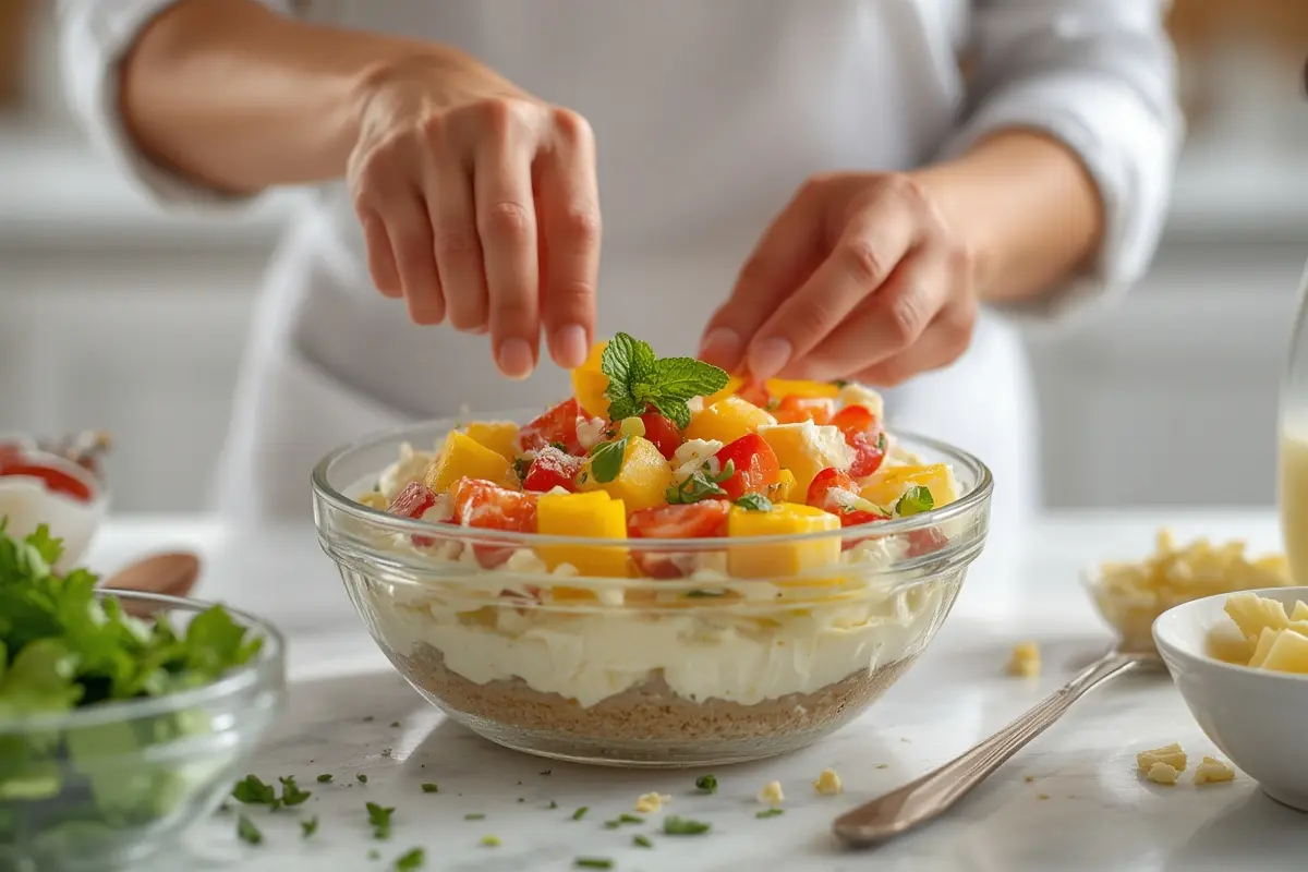 Hawaiian cheesecake salad serving suggestion