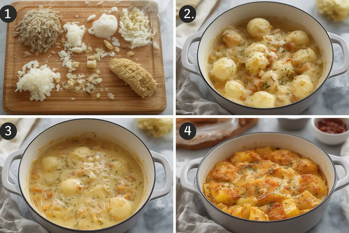 Gnocchi Chicken Pot Pie Steps