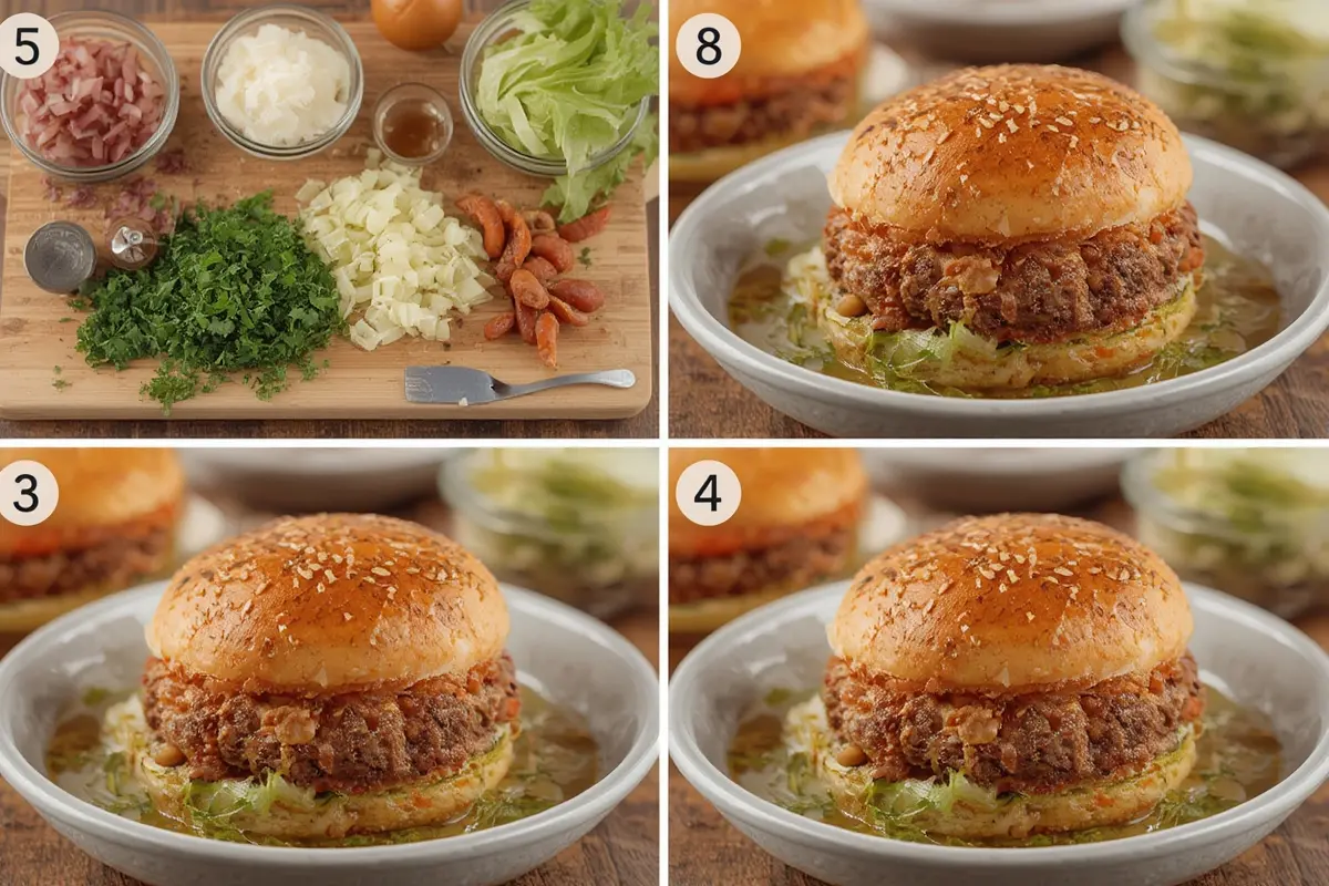 Cabbage Burger Bake Preparation