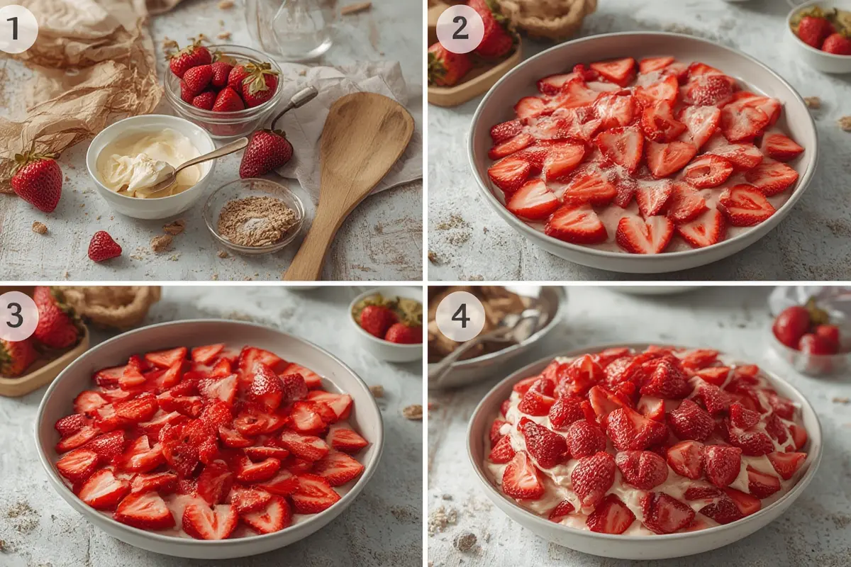 Strawberry Heaven cake assembly