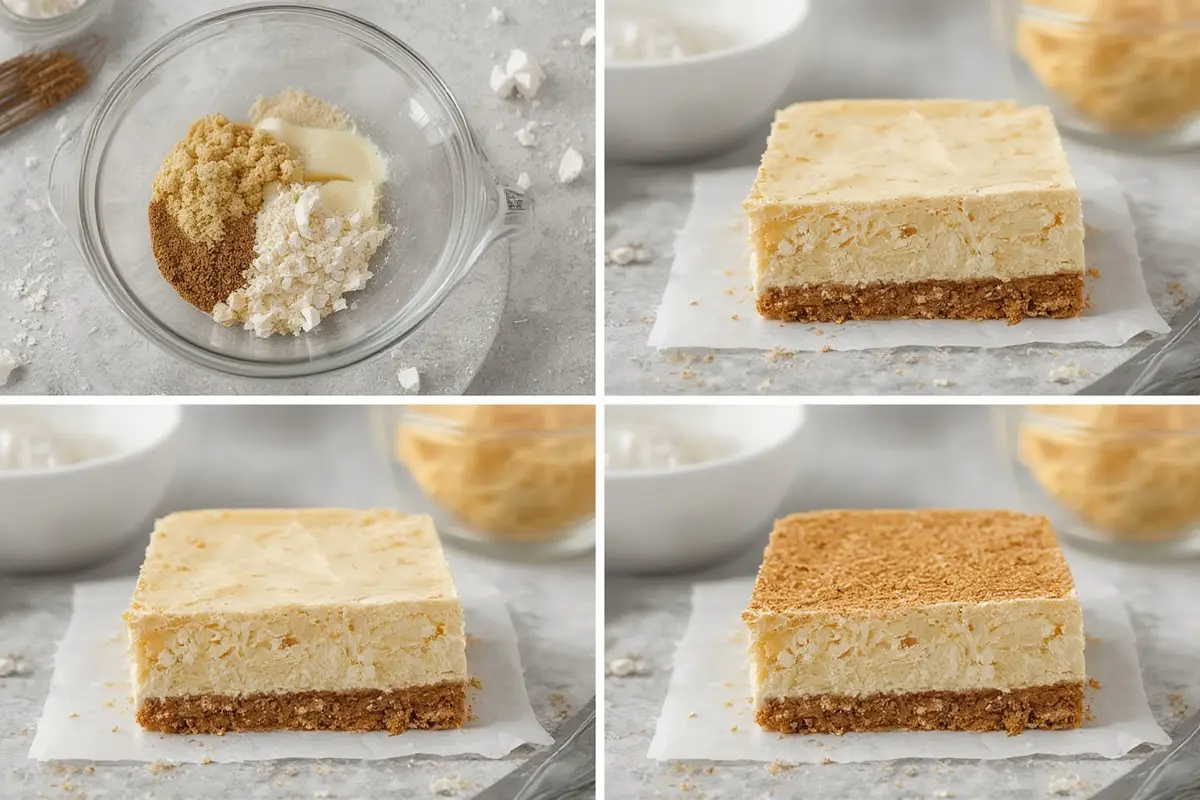 Cannoli Cheesecake Bars Preparation