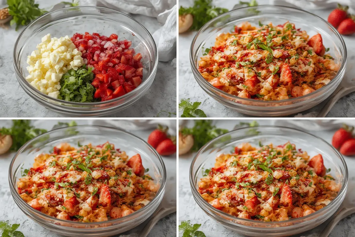 Strawberry Crackle Salad Preparation