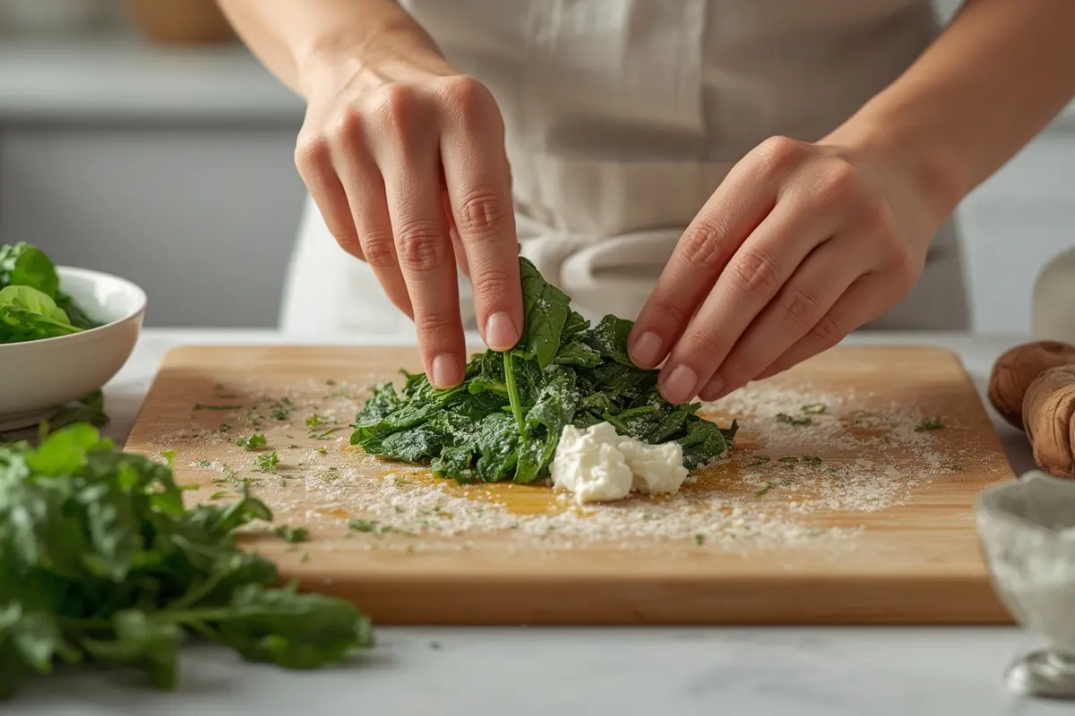 Spinach and ricotta preparation