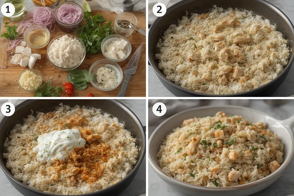 Chicken Tzatziki Rice Preparation