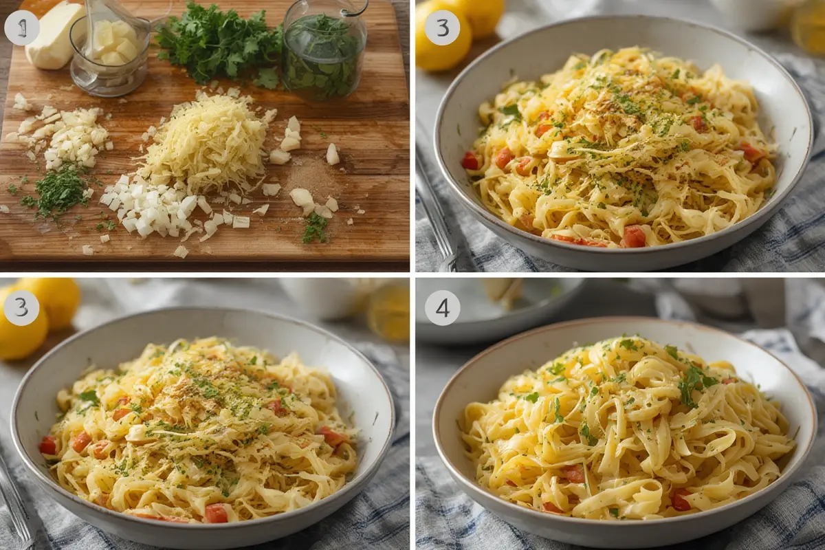 Lemon Capellini Salad Preparation
