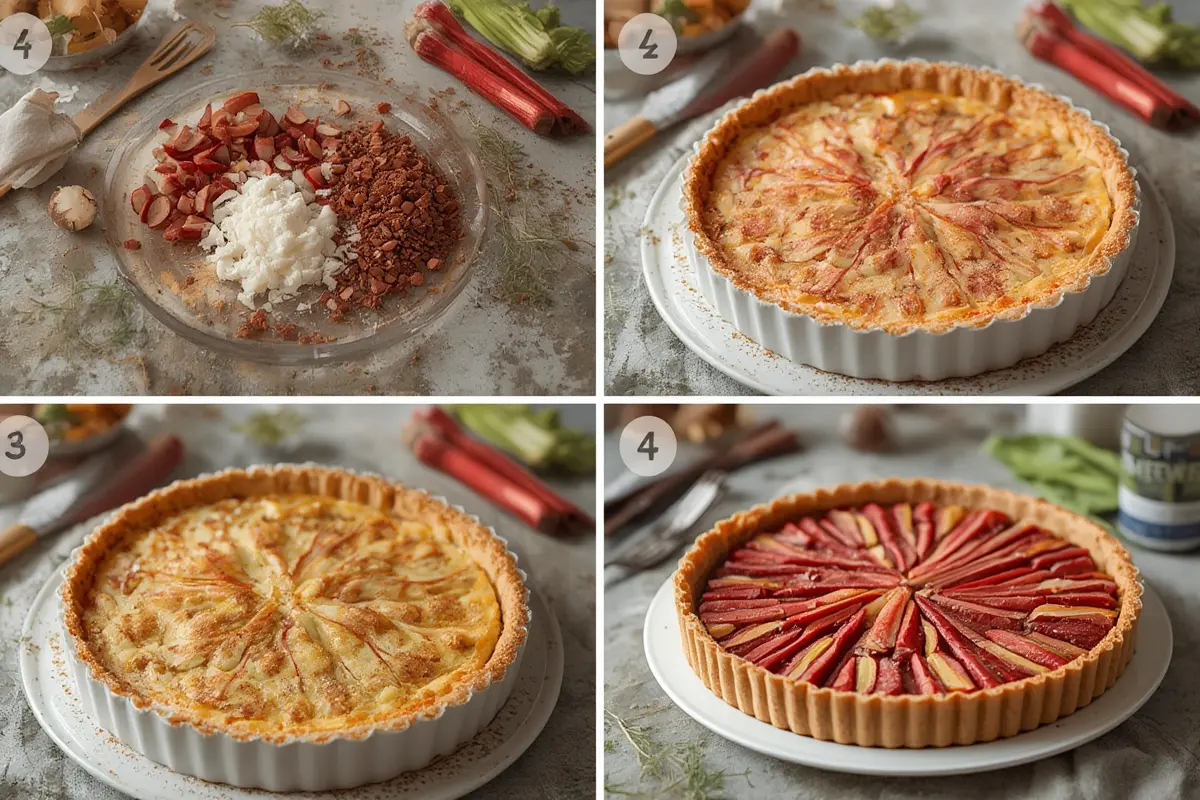 Rhubarb muffin preparation