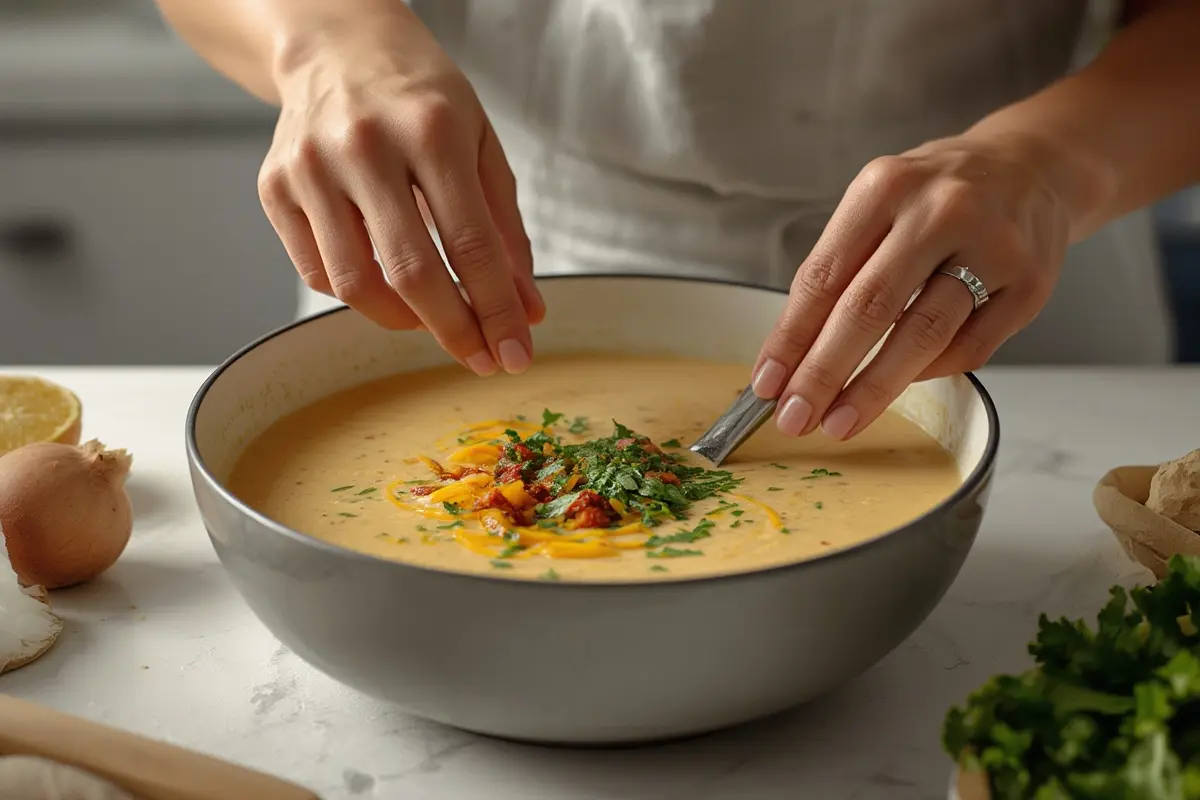 Creamy Cowboy Soup serving