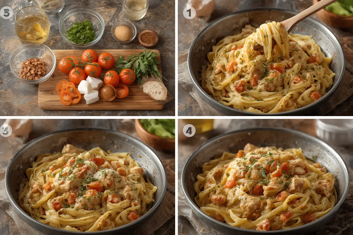 Marry Me Chicken Pasta preparation