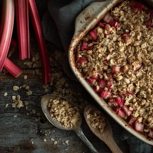 A collection of ingredients for easy rhubarb recipes