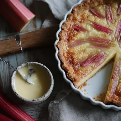 A collection of healthy rhubarb recipes, showcasing vibrant dishes