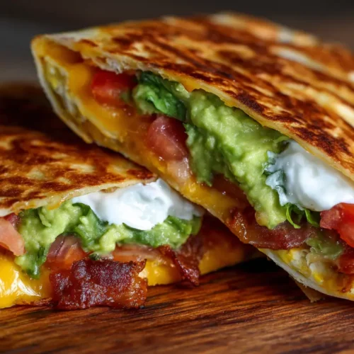 View of a delicious keto crunchwrap with a golden-brown tortilla