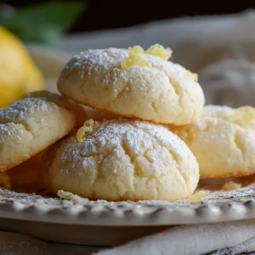 Freshly baked lemon ricotta cookies on a cooling rack