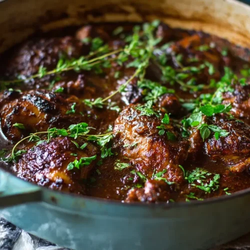 Platter of Mississippi Mud Chicken, saucy and rich