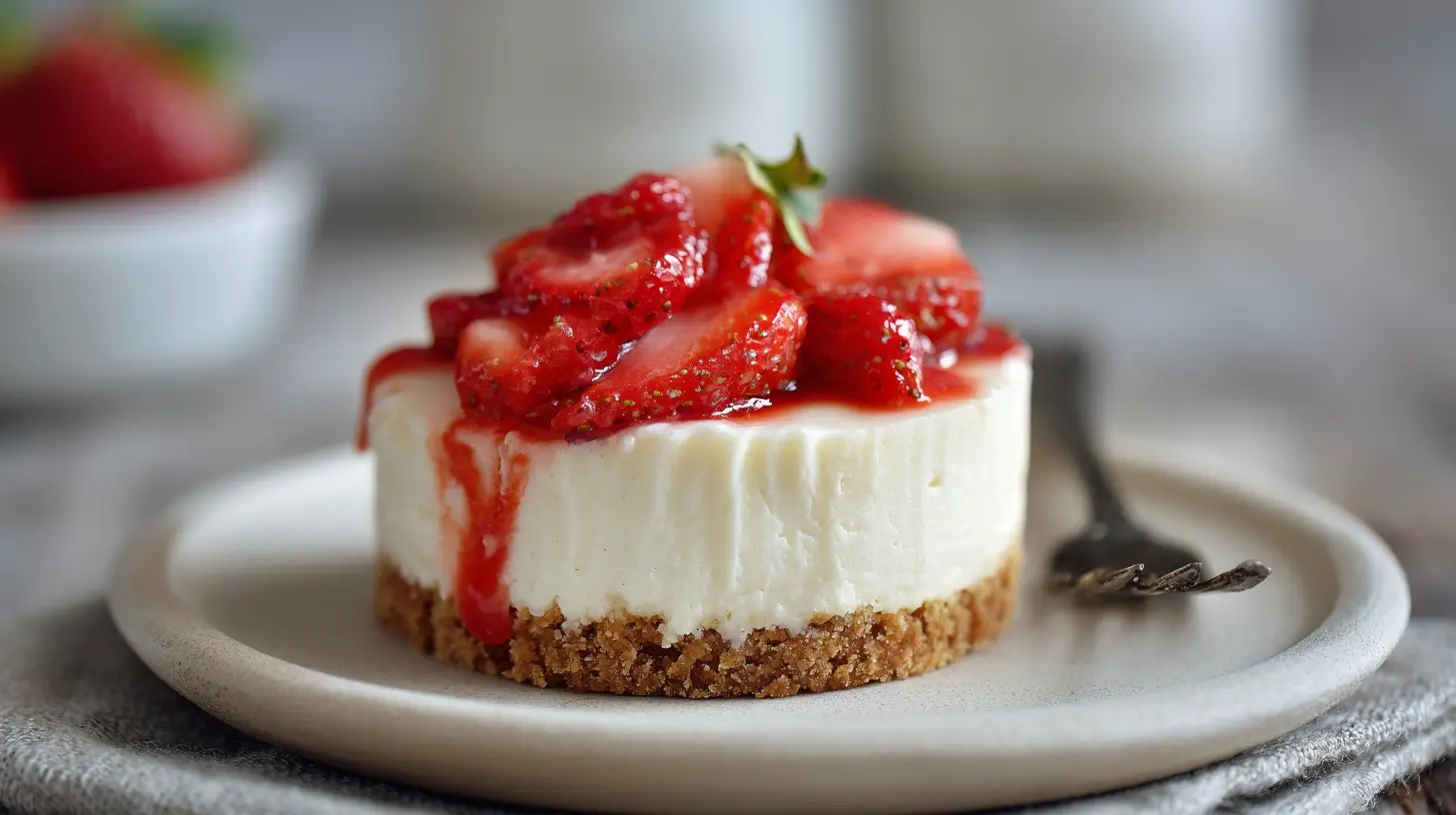 A smooth and creamy no-bake cheesecake topping a crust