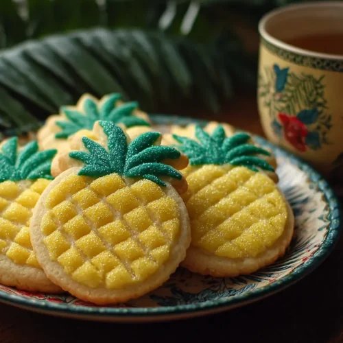 Delicious pineapple sugar cookies arranged on a platter