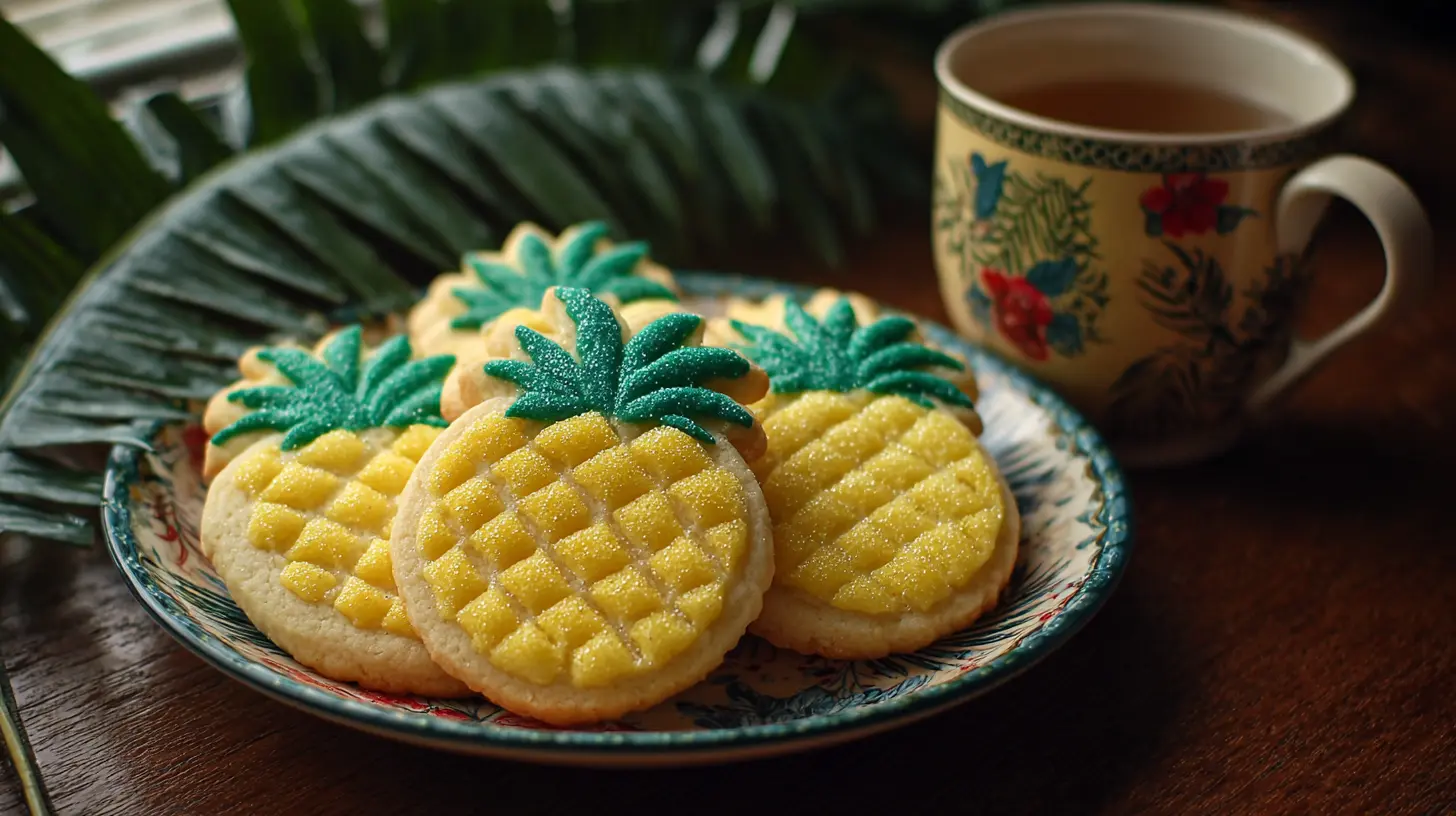 Delicious pineapple sugar cookies arranged on a platter
