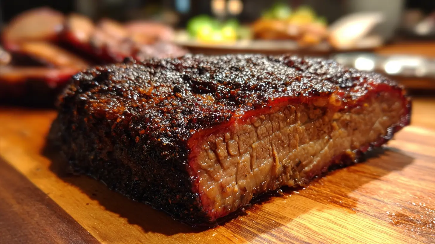 BBQ brisket smoking process