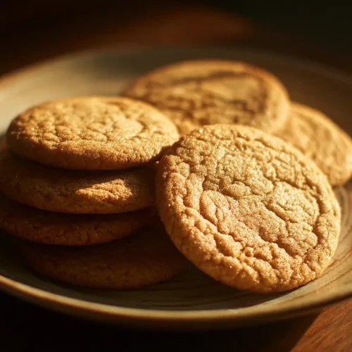 A close-up shot of perfectly baked chewy cookies on a cooling rack.