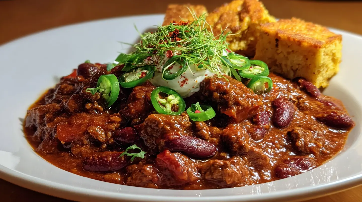 Steaming Chili Con Carne with Cilantro