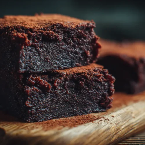Deliciously moist brownies with a crinkled top texture