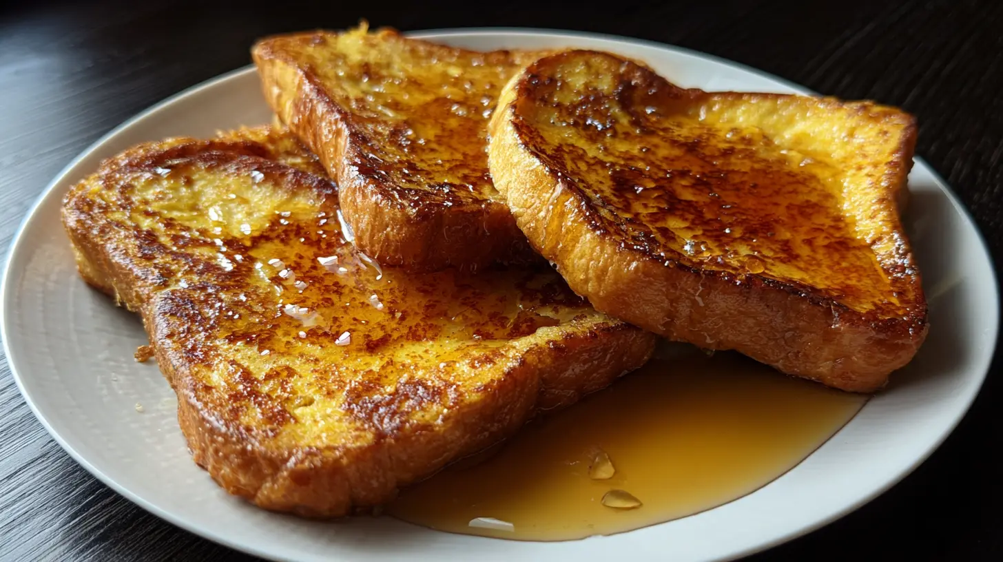 French toast with syrup and berries