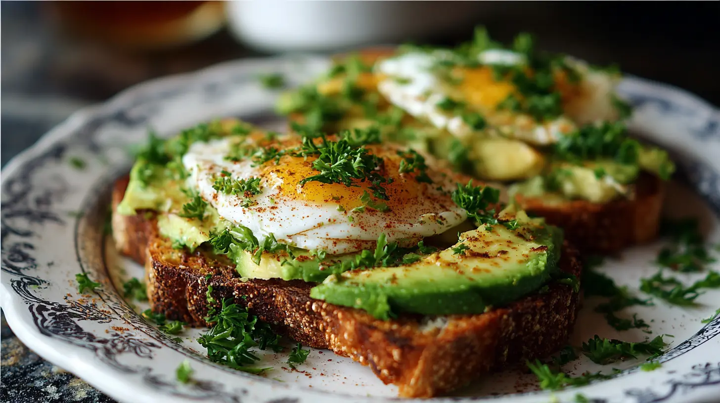 A stack of perfectly cooked French Toast drizzled with syrup and berries.