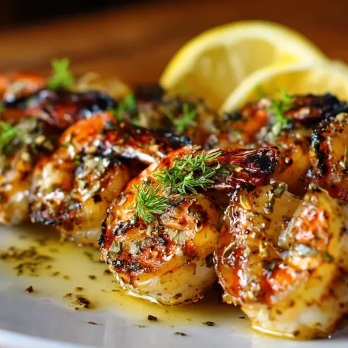 Delicious grilled shrimp skewers cooked to perfection