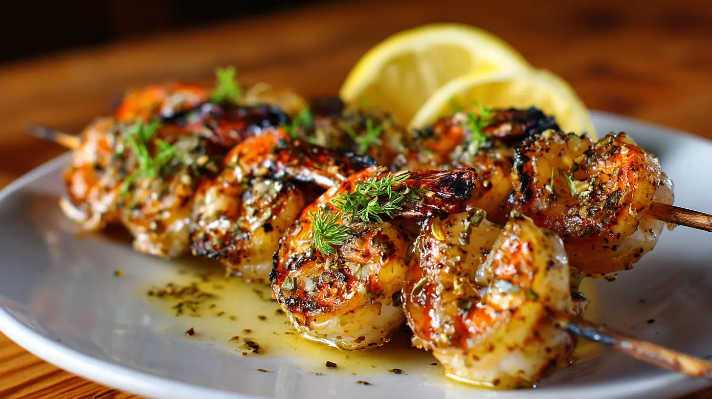Delicious grilled shrimp skewers cooked to perfection
