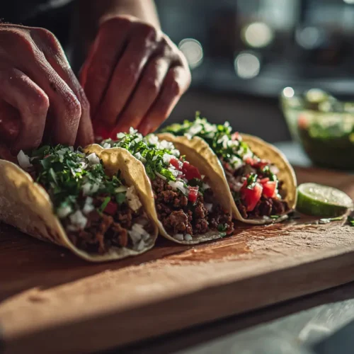 A bowl of hearty chili con carne garnished with fresh cilantro