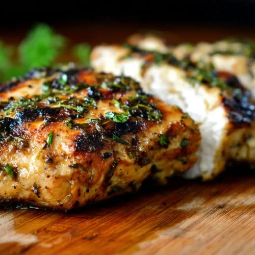 A perfectly cooked grilled chicken, showing char marks and glistening skin.