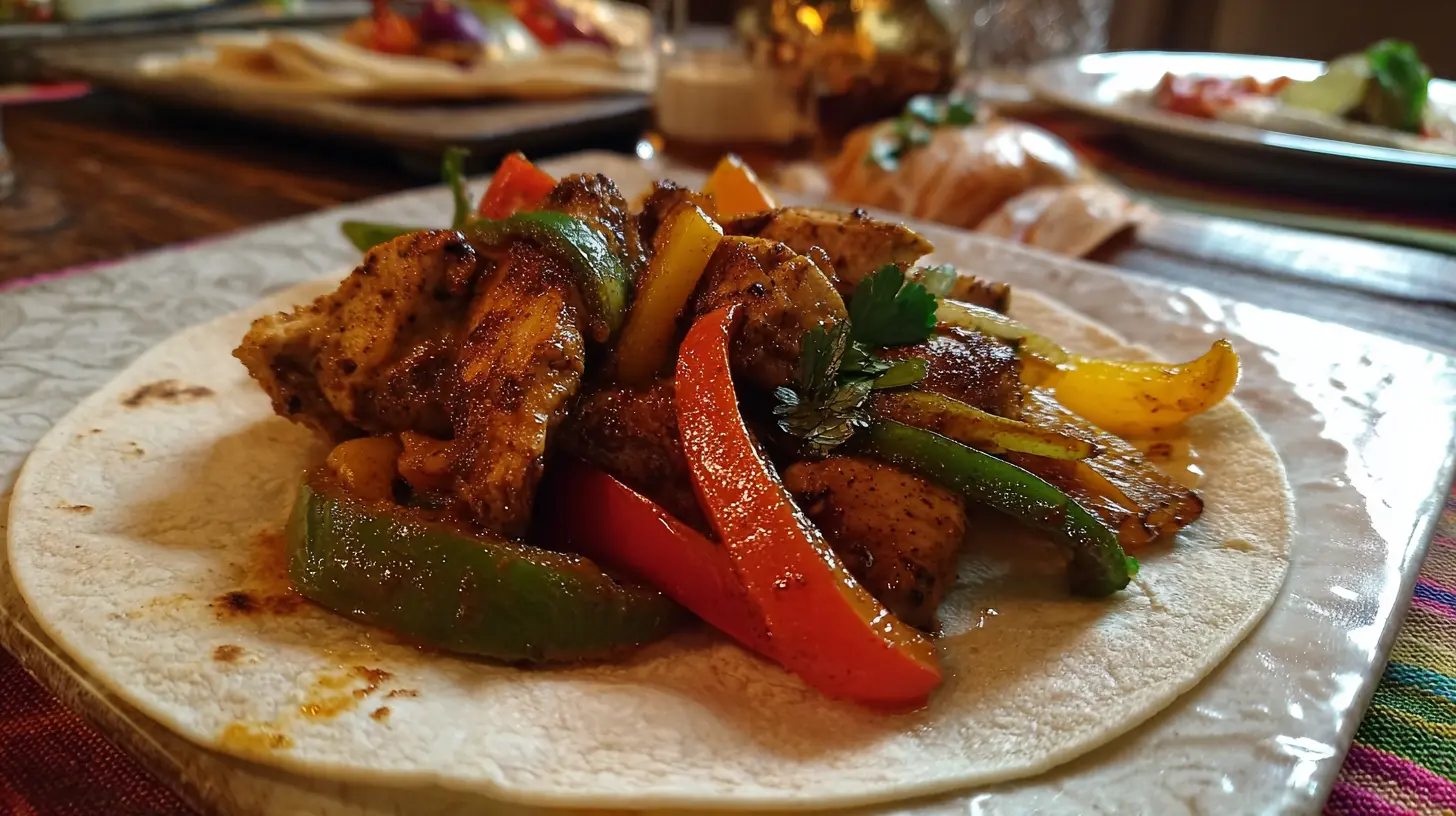 Preparing chicken fajitas