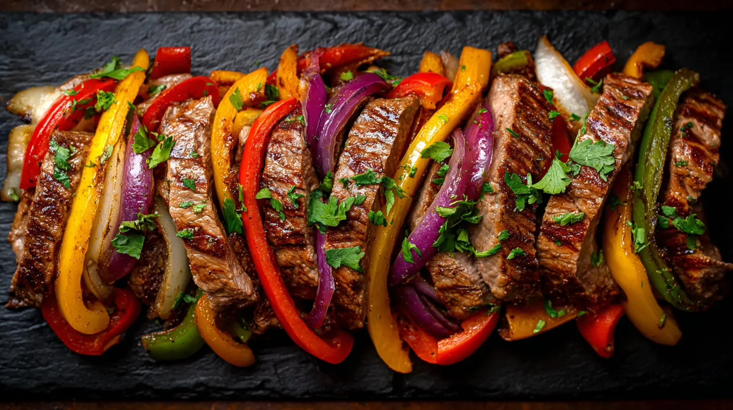 Step by step steak fajitas preparation