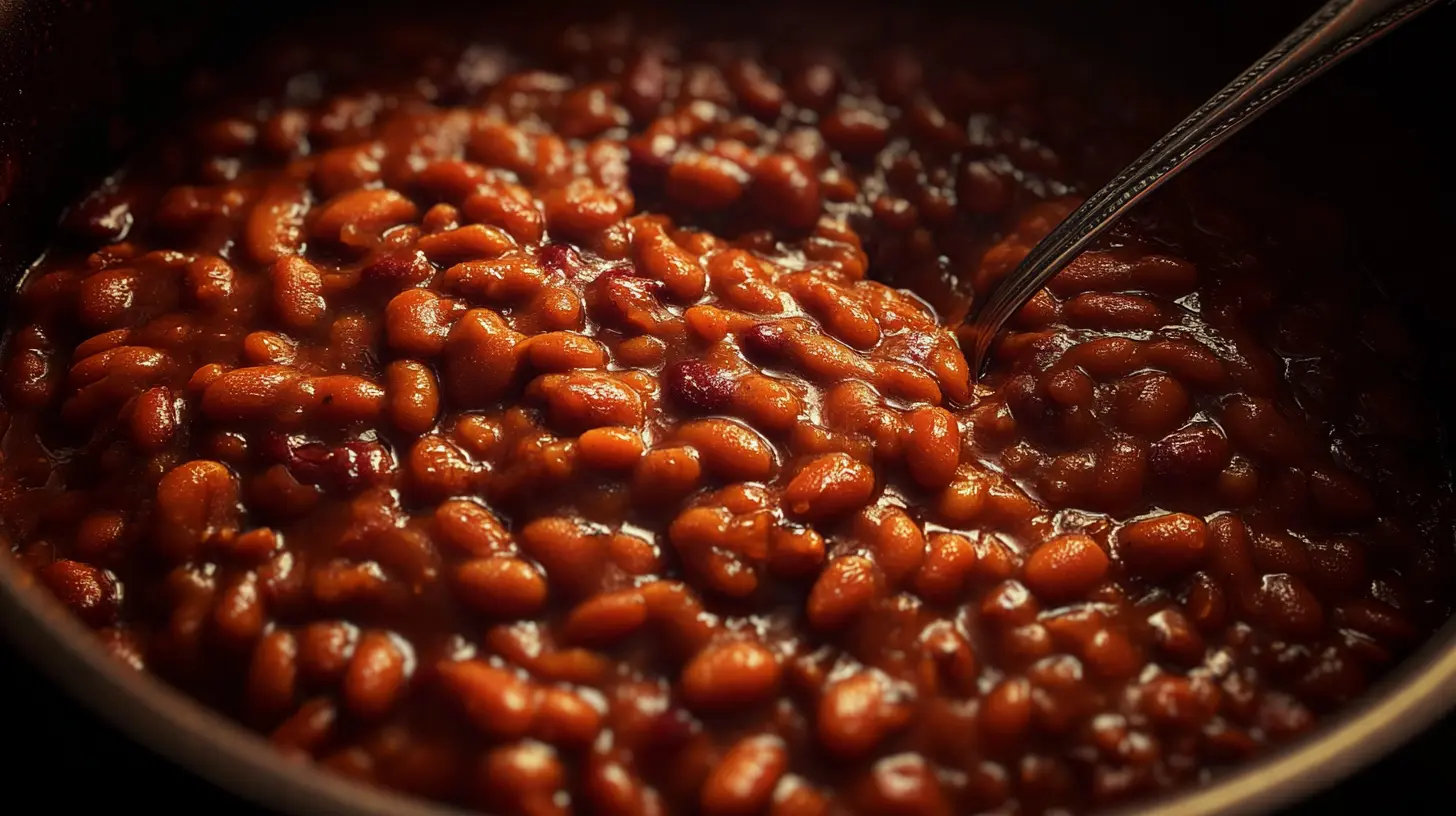 Southern baked beans in a bowl