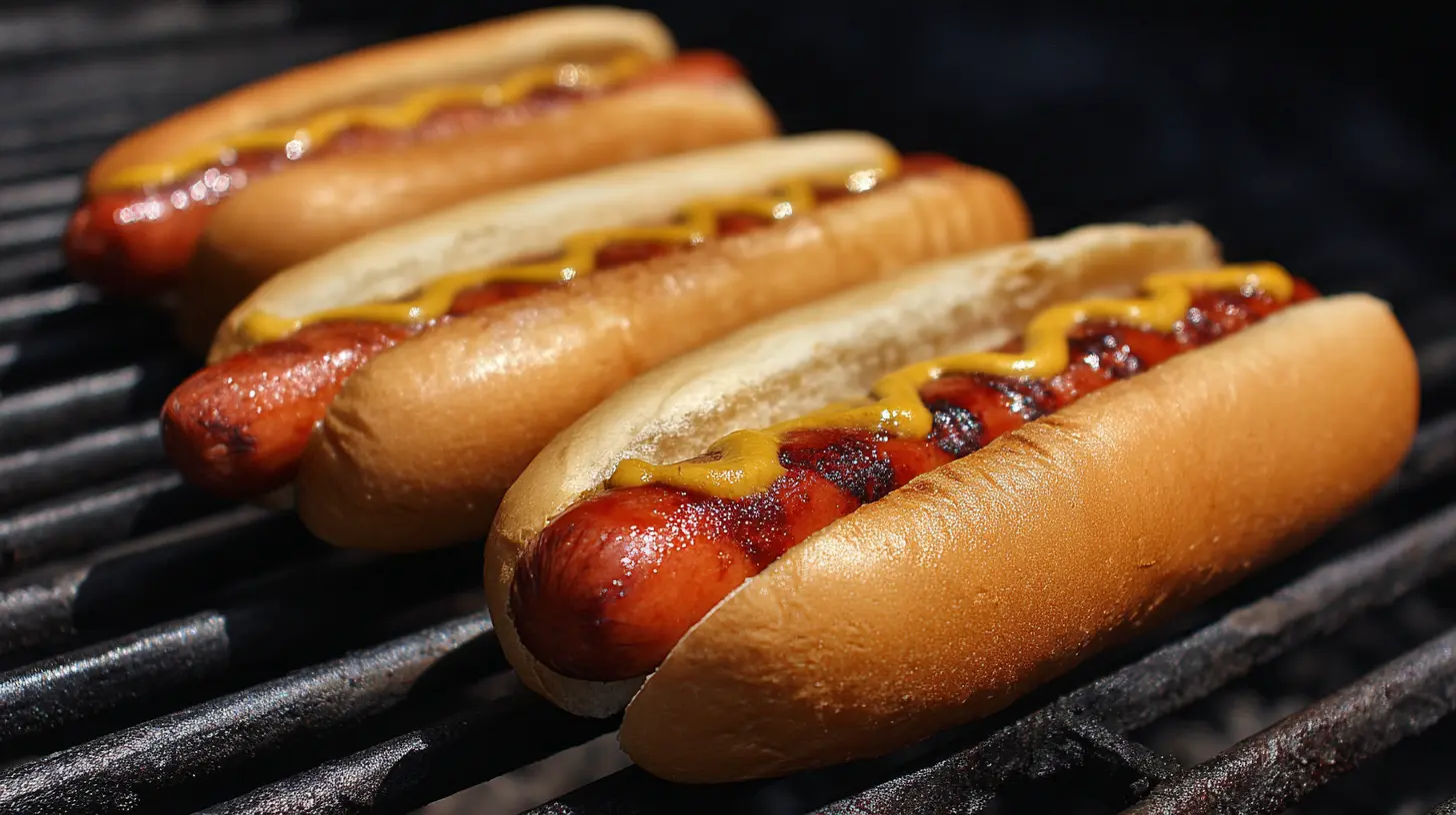 A perfectly grilled hot dog with classic toppings in a bun