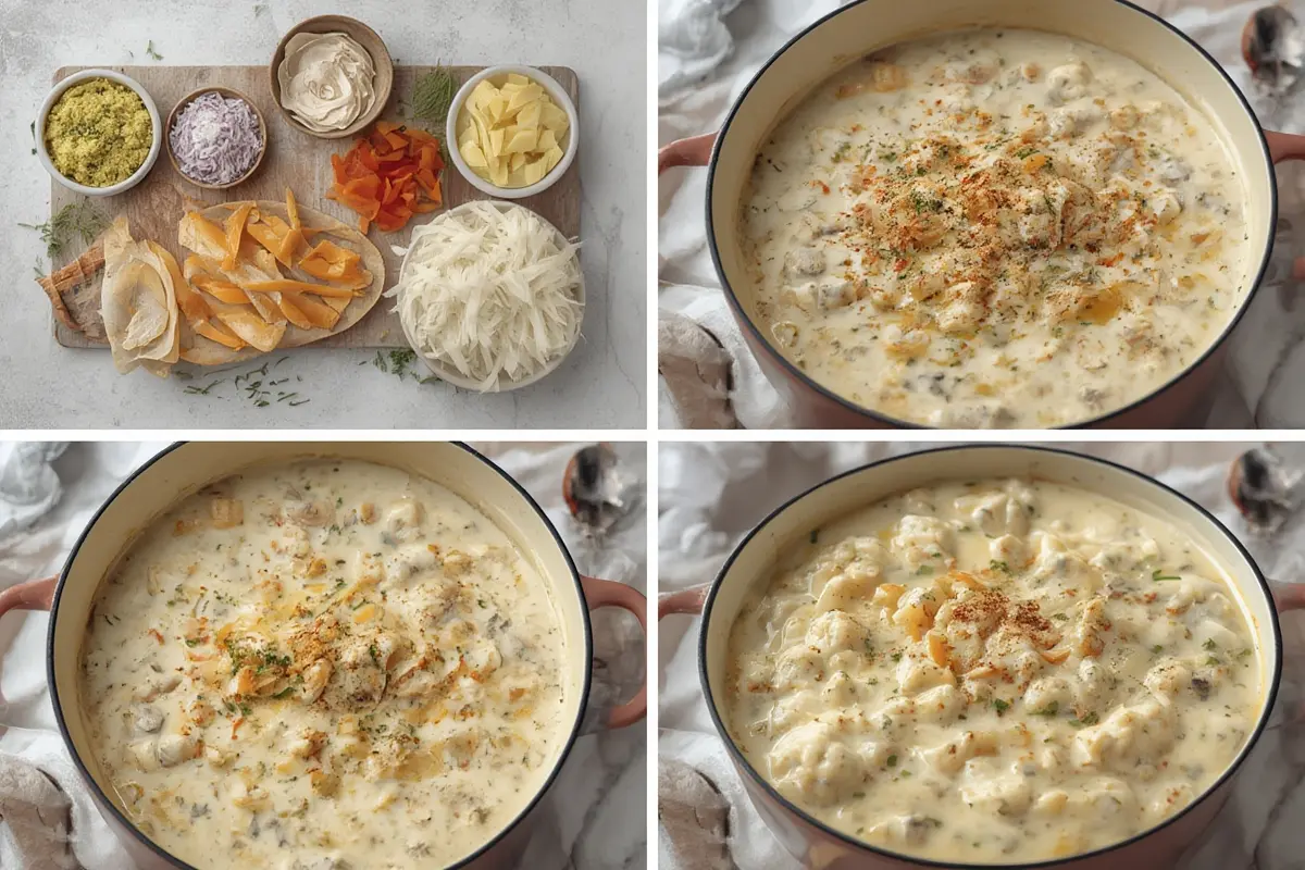 Clam chowder in bread bowl
