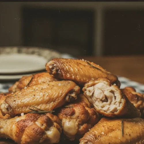 Crispy air fryer chicken wings presented on a platter