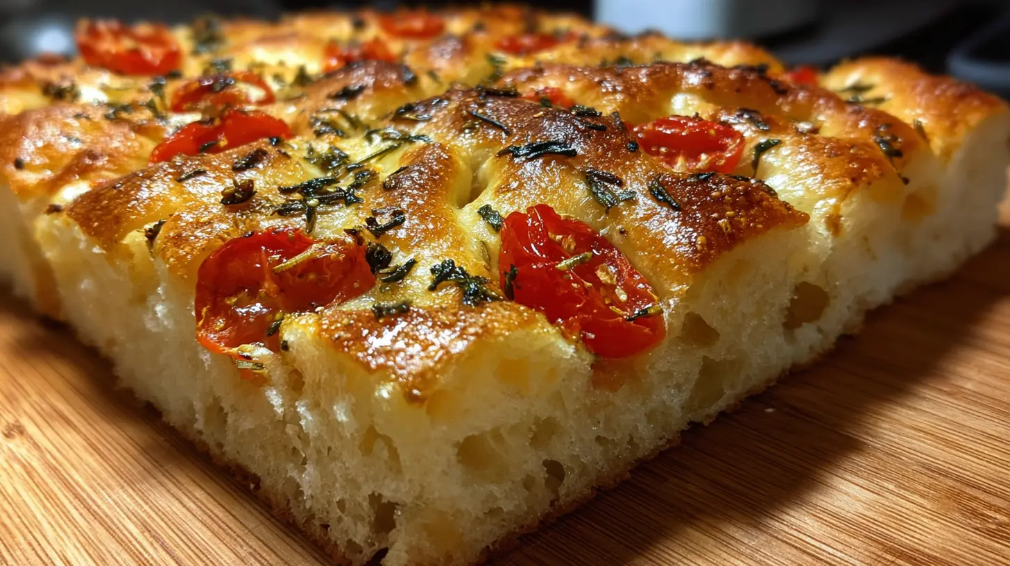 Focaccia bread preparation