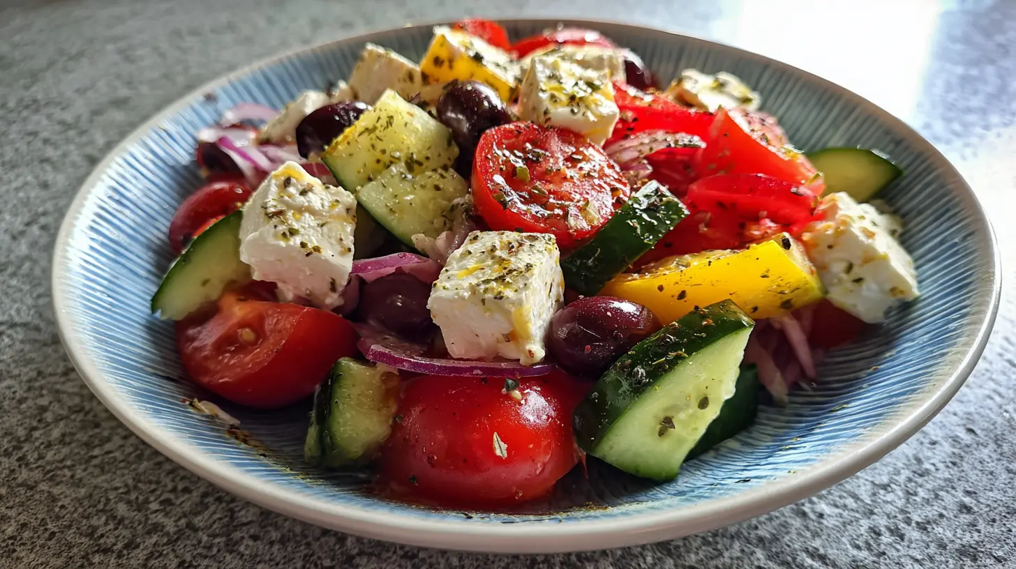 Greek Salad Preparation Steps