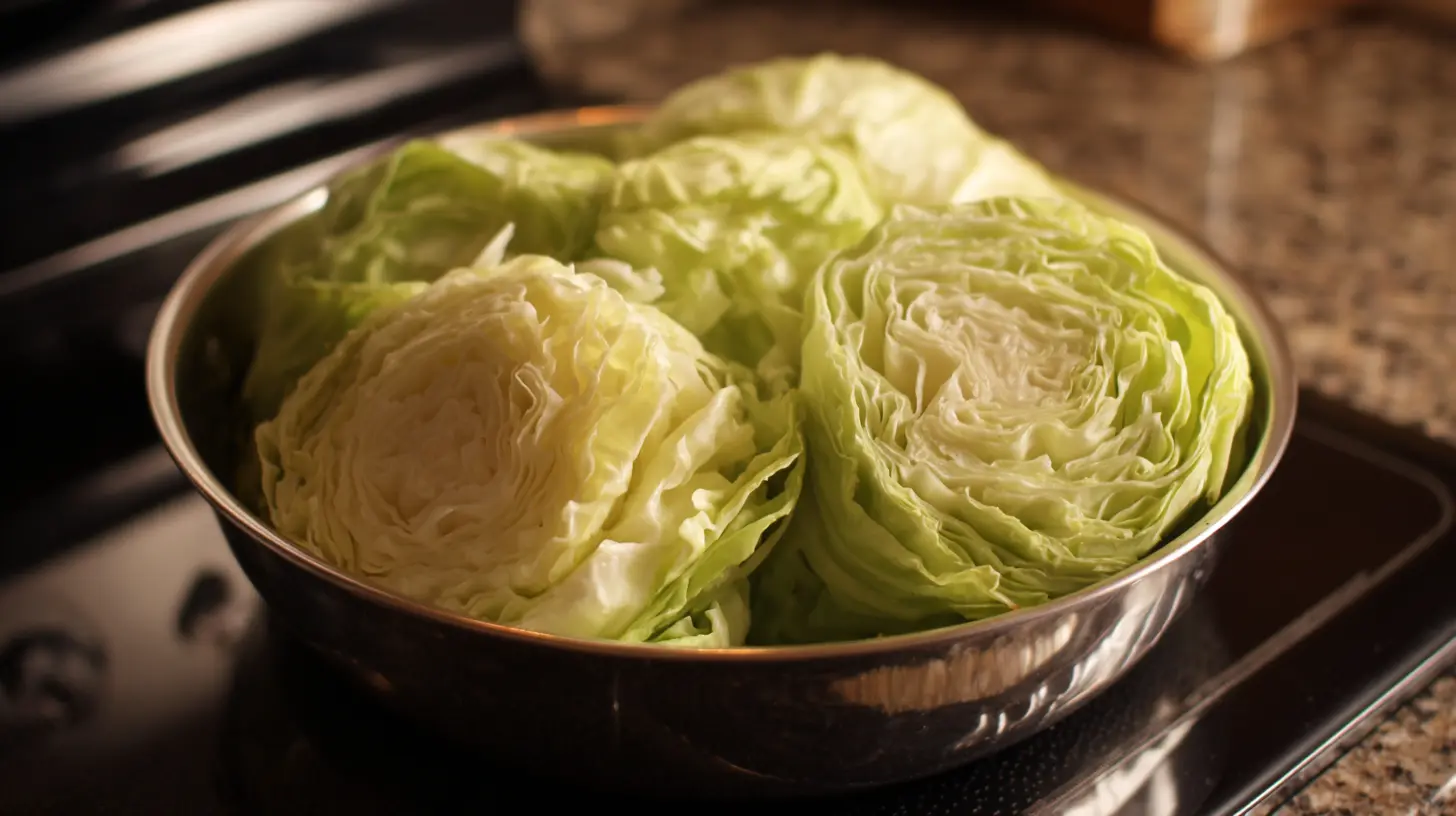 A steaming hot Cabbage Boil in a large pot, ready to serve