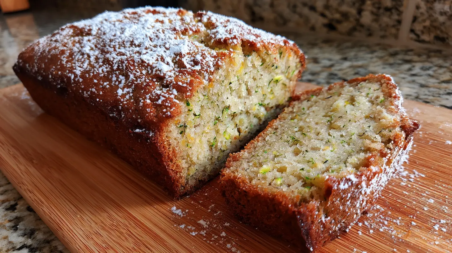 Mixing bowl with zucchini bread batter